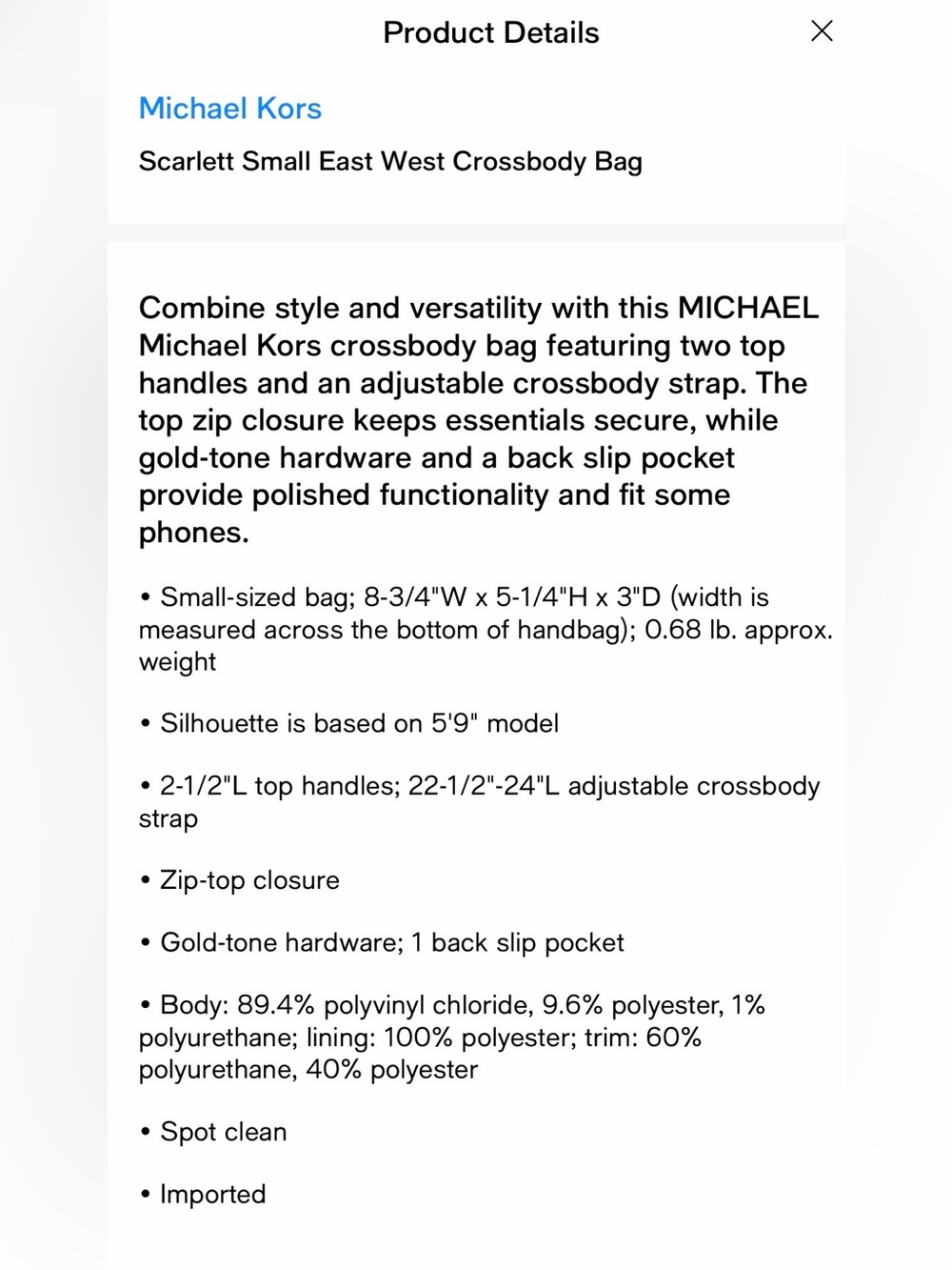 Michael Kors - Scarlett Small East West Crossbody Bag - Picture 4 of 11